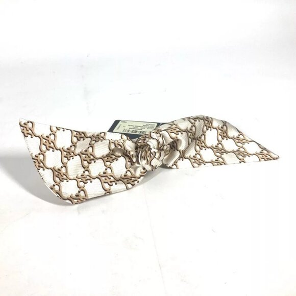 FENDI FXT114 Logo ribbon Hair clip hair accessories Barrette silk Beige - Picture 2 of 15